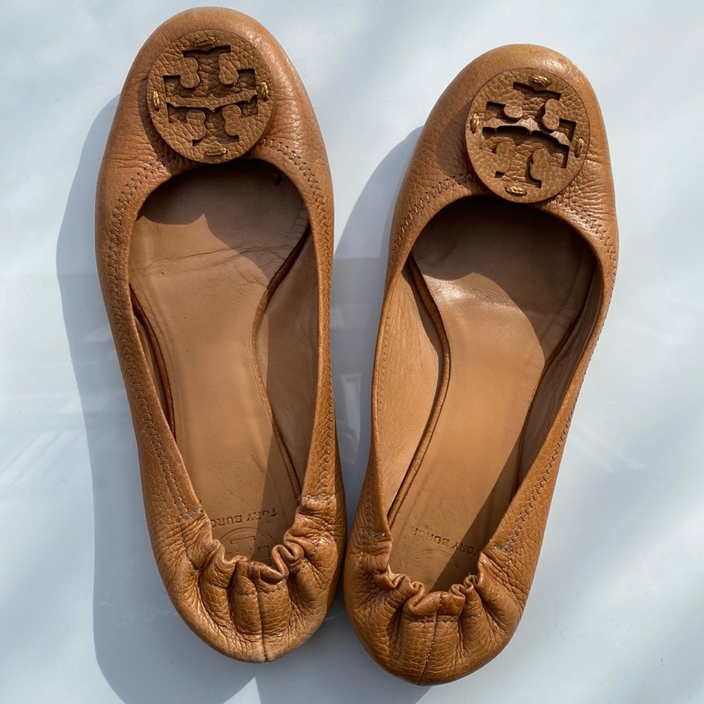 Tory Burch Leather Brown Ballet Flat